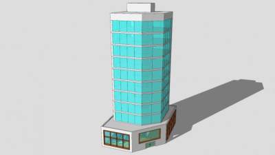 现代建筑外观办公楼SU模型下载_sketchup草图大师SKP模型