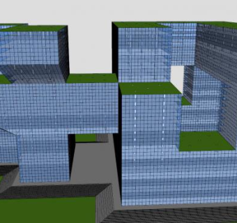 创意摩天大楼外观建筑SU模型下载_sketchup草图大师SKP模型