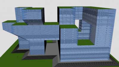 创意摩天大楼外观建筑SU模型下载_sketchup草图大师SKP模型