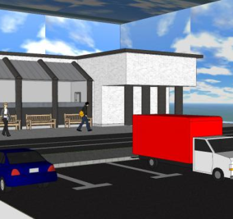 小型办公楼建筑SU模型下载_sketchup草图大师SKP模型