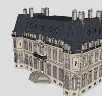 丹谷城堡建筑SU模型下载_sketchup草图大师SKP模型