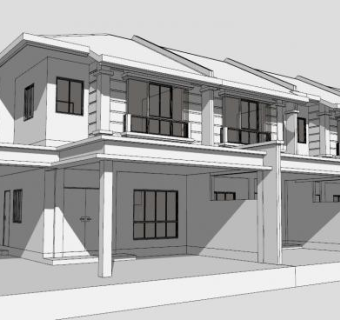 住宅阳台别墅SU模型下载_sketchup草图大师SKP模型