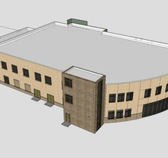 双层办公大楼SU模型下载_sketchup草图大师SKP模型