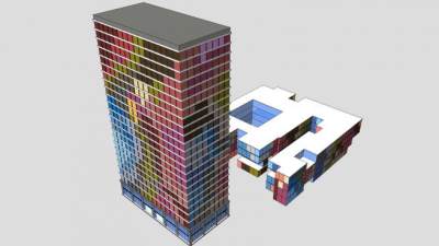 高层建筑大楼SU模型下载_sketchup草图大师SKP模型