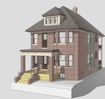 史密斯别墅建筑SU模型下载_sketchup草图大师SKP模型