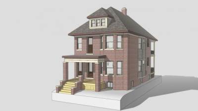 史密斯别墅建筑SU模型下载_sketchup草图大师SKP模型