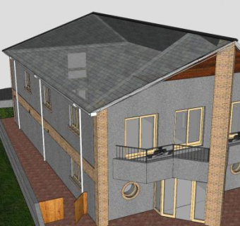 小型楼房写字楼建筑SU模型下载_sketchup草图大师SKP模型