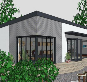 现代避暑别墅建筑SU模型下载_sketchup草图大师SKP模型