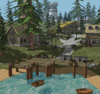 南海镇别墅建筑SU模型下载_sketchup草图大师SKP模型