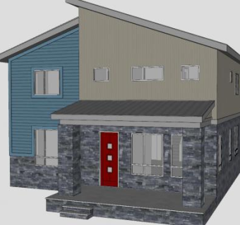 现代城市生活别墅建筑SU模型下载_sketchup草图大师SKP模型