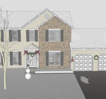 圣诞别墅建筑SU模型下载_sketchup草图大师SKP模型
