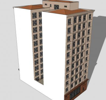 银行行政大楼SU模型下载_sketchup草图大师SKP模型