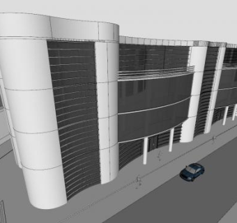 现代商务办公大楼SU模型下载_sketchup草图大师SKP模型