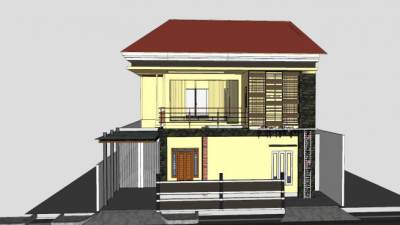 房子双层建筑SU模型下载_sketchup草图大师SKP模型