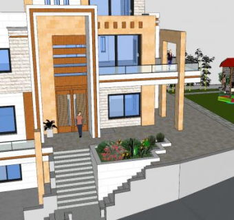 现代房子家居别墅SU模型下载_sketchup草图大师SKP模型