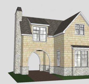 现代双层小房子建筑SU模型下载_sketchup草图大师SKP模型