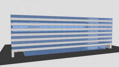 小办公楼建筑SU模型下载_sketchup草图大师SKP模型