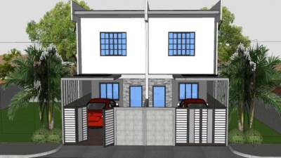 复式房子别墅建筑SU模型下载_sketchup草图大师SKP模型