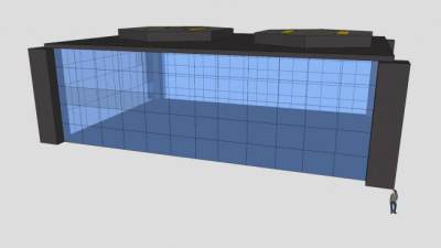 带停机坪的办公大楼SU模型下载_sketchup草图大师SKP模型