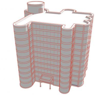 现代10层办公楼SU模型下载_sketchup草图大师SKP模型