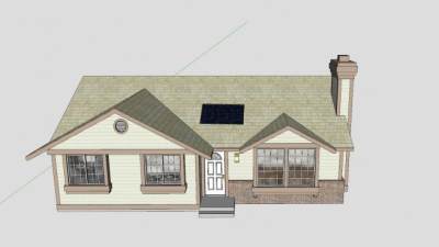 太阳能电池板房别墅SU模型下载_sketchup草图大师SKP模型
