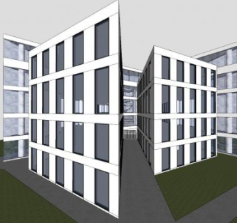 现代六层建筑办公楼SU模型下载_sketchup草图大师SKP模型