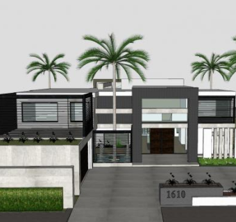 休闲风格别墅建筑SU模型下载_sketchup草图大师SKP模型