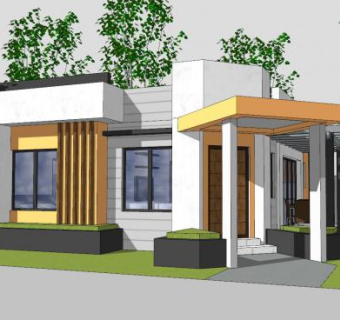 现代简约别墅房子SU模型下载_sketchup草图大师SKP模型