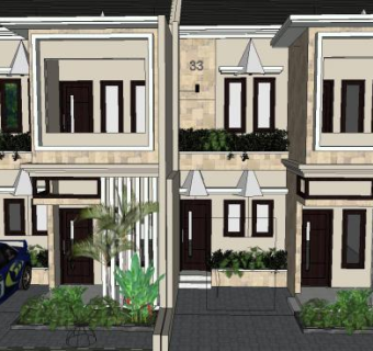 简欧化别墅建筑SU模型下载_sketchup草图大师SKP模型