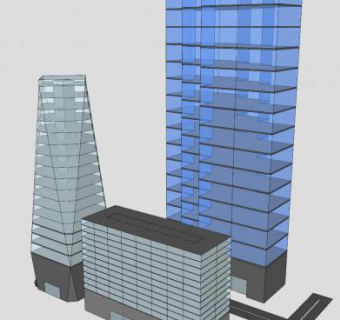 办公建筑群SU模型下载_sketchup草图大师SKP模型