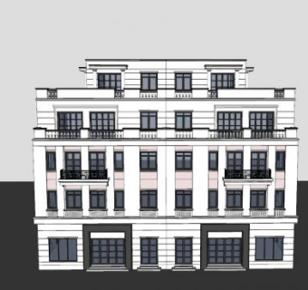 海防现代别墅SU模型下载_sketchup草图大师SKP模型