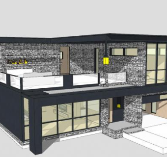 现代新房子别墅SU模型下载_sketchup草图大师SKP模型