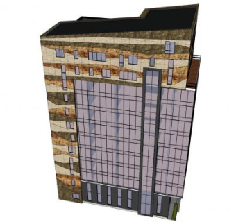 公共建筑商业办公楼建筑SU模型下载_sketchup草图大师SKP模型