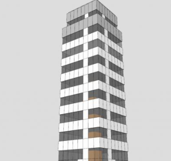 现代8层办公楼SU模型下载_sketchup草图大师SKP模型