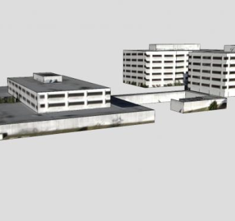 UT办公大楼建筑SU模型下载_sketchup草图大师SKP模型