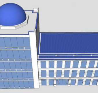希腊特色的办公楼SU模型下载_sketchup草图大师SKP模型