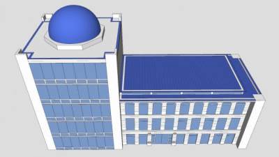 希腊特色的办公楼SU模型下载_sketchup草图大师SKP模型