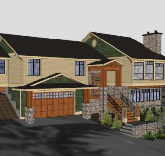 现代住宅改造建筑SU模型下载_sketchup草图大师SKP模型