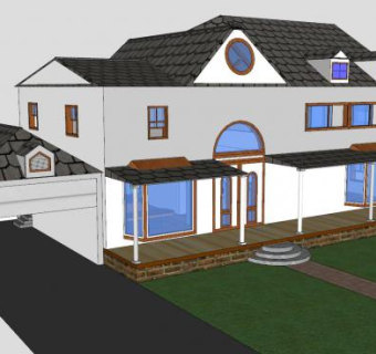 现代房子简约建筑SU模型下载_sketchup草图大师SKP模型