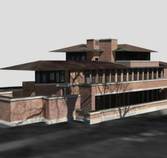 罗比房子建筑SU模型下载_sketchup草图大师SKP模型