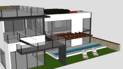 现代建设房子SU模型下载_sketchup草图大师SKP模型