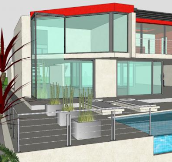 悬崖屋建筑房子SU模型下载_sketchup草图大师SKP模型