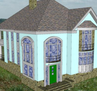 法国风格建筑SU模型下载_sketchup草图大师SKP模型