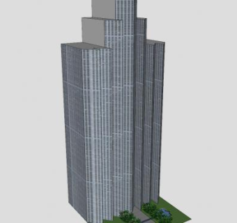 现代化城市大型办公楼SU模型下载_sketchup草图大师SKP模型