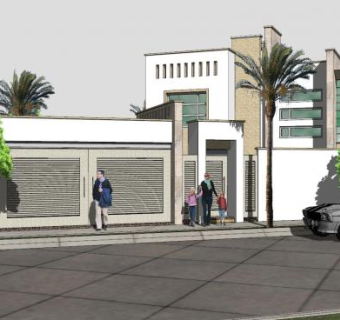 现代构筑物房子SU模型下载_sketchup草图大师SKP模型