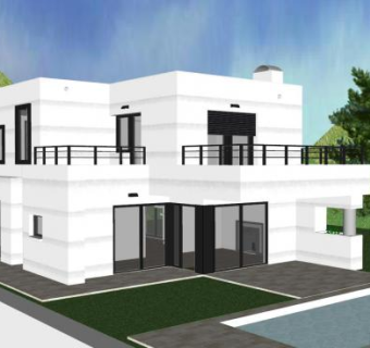 现代白色住宅建筑SU模型下载_sketchup草图大师SKP模型