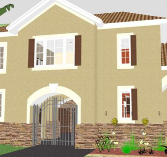 科科舍门平房建筑SU模型下载_sketchup草图大师SKP模型