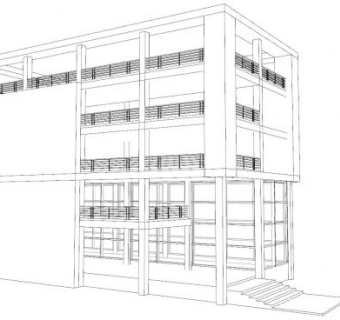 现代设计办公楼建筑SU模型下载_sketchup草图大师SKP模型