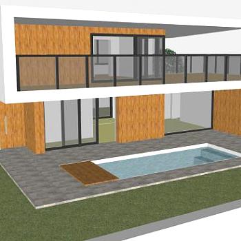 现代住宅<em>花园建筑</em>SU模型下载_sketchup草图大师SKP模型