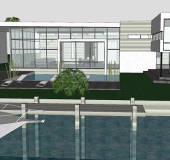 简约现代房子建筑SU模型下载_sketchup草图大师SKP模型